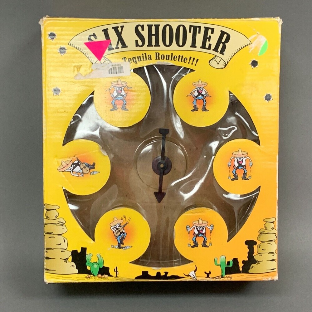 Six Shooter Tequila Roulette! Drinking Party Game Mexican Cowboy Shots Glasses‎